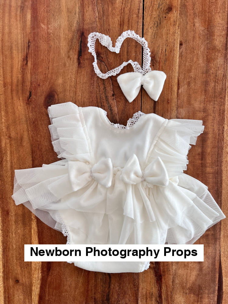 Maria milk white velvet Newborn Photography Props