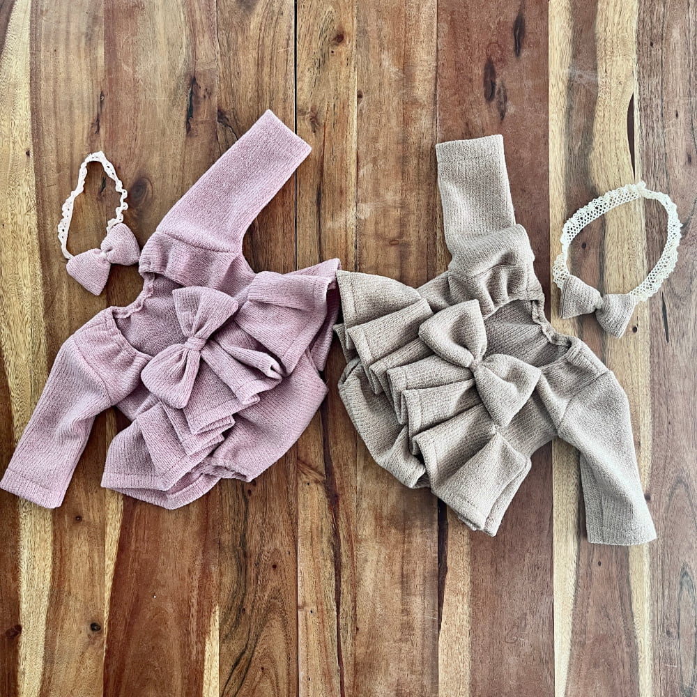 Martha boho beige or pink Newborn or sitter Photography Props 2