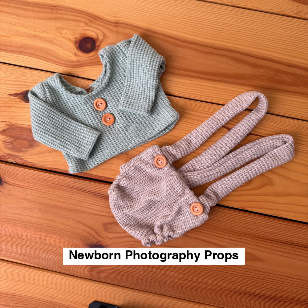 Mateo mint & beige Newborn Photography Props