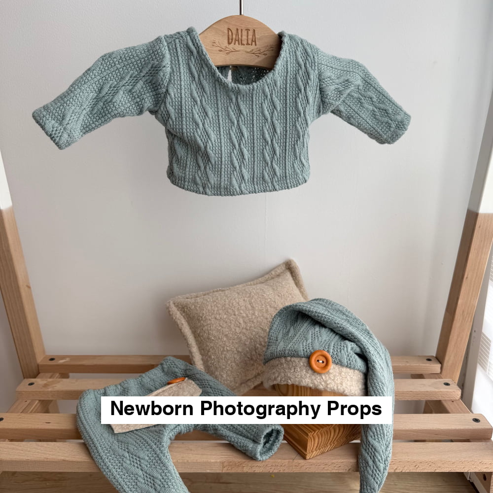 Mateo mint & milkshake Newborn Photography Props