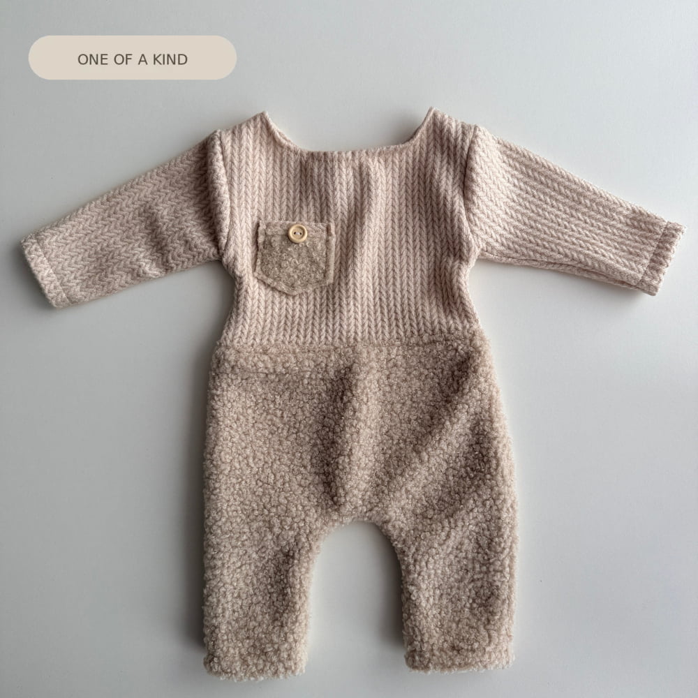 Milkshake Teddy Knit Romper – Newborn Photography Props