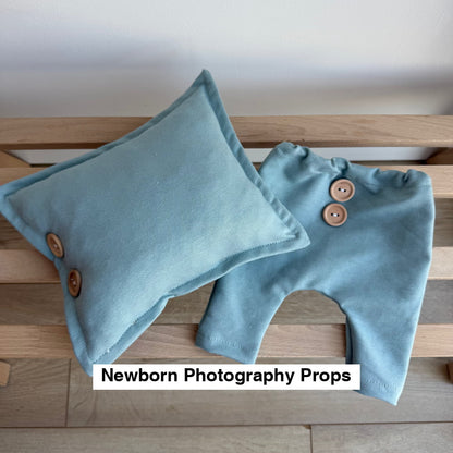 Newborn pants and pillow blue Newborn Photography Props