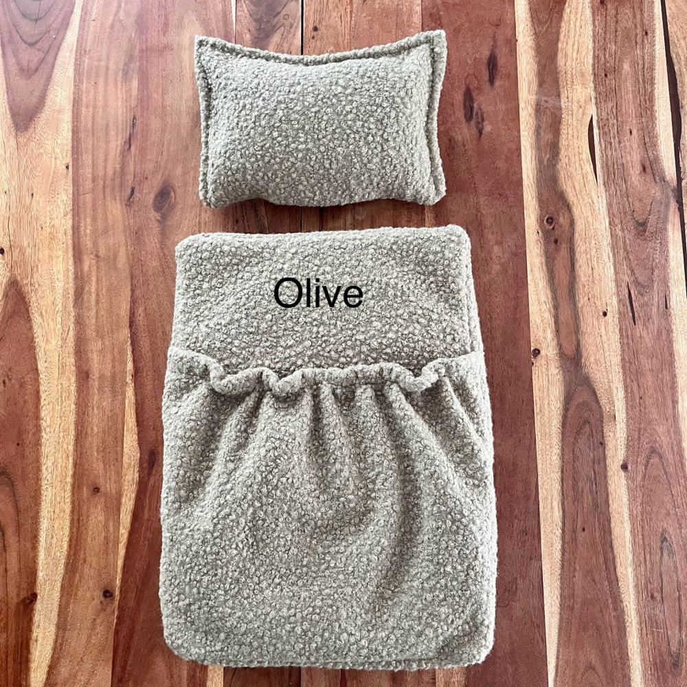 Newborn Photography Mattress Cover with Pocket | Optional Foam Insert | Ready-to-Use Set