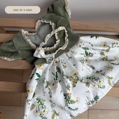 Olive Dress Newborn Photography Prop Outfit For Girl - Newborn
