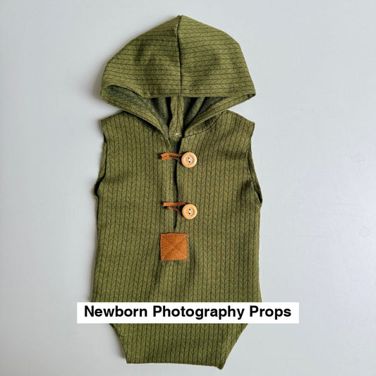 Oliver Hooded Romper – Olive
