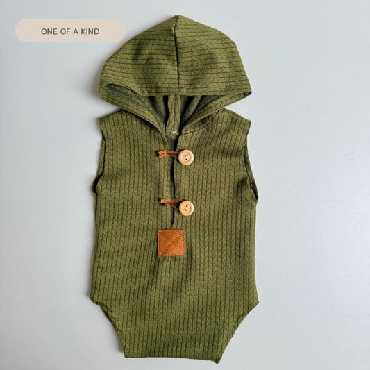 Oliver Hooded Romper – Olive