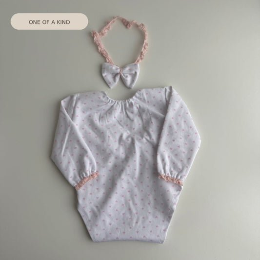 Pink Hearts Newborn Photography Outfit and Headband Photo Prop