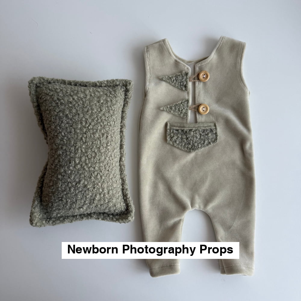 Pistachio Soft Newborn Romper & Pillow Set
