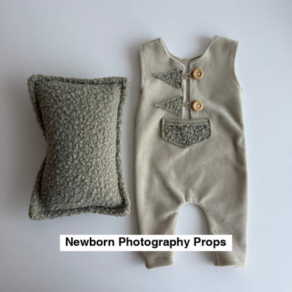 Pistachio Soft Newborn Romper & Pillow Set