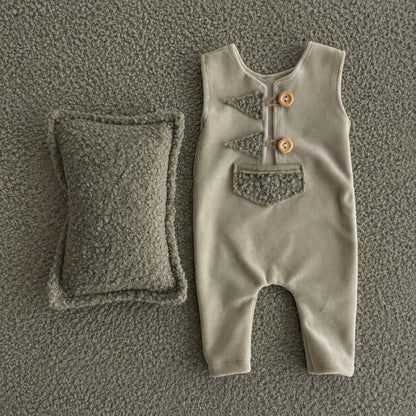 Pistachio Soft Newborn Romper & Pillow Set