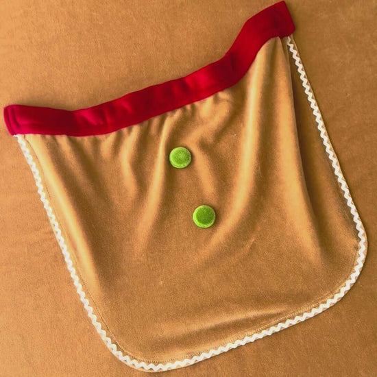 Gingerbread Man Backdrop with a pocket. Newborn photo props. Cozy and whimsical setting for photoshoots.