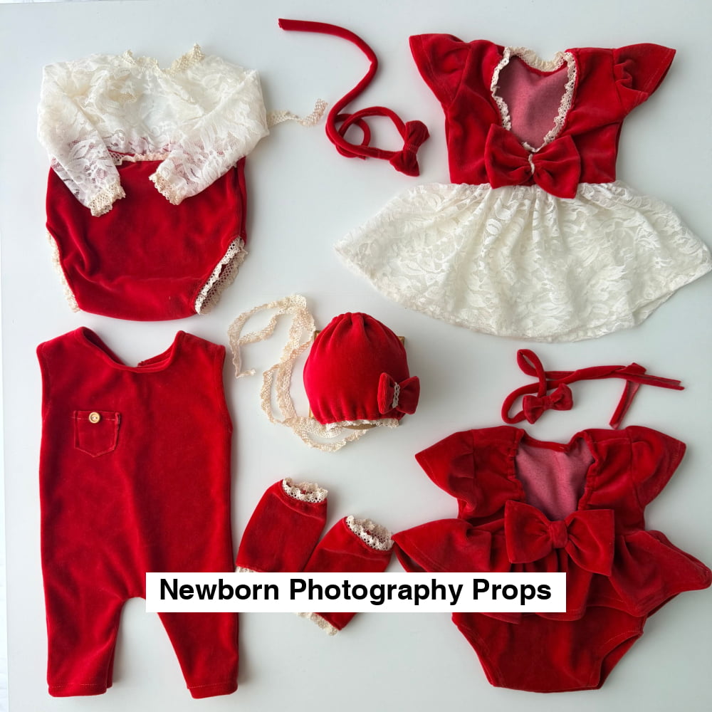 Red Collection Newborn Photography Prop