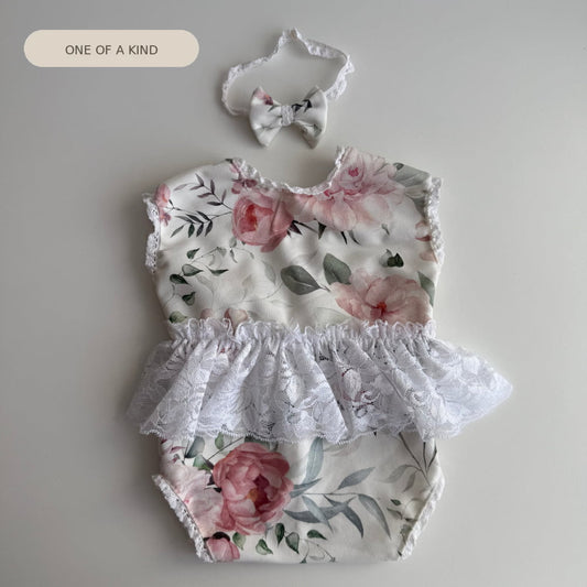 Rose Garden Newborn Romper & Headband Set