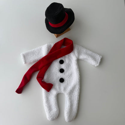 Snowman Outfit with hat and shawl Newborn outfit for Photography Props - boy