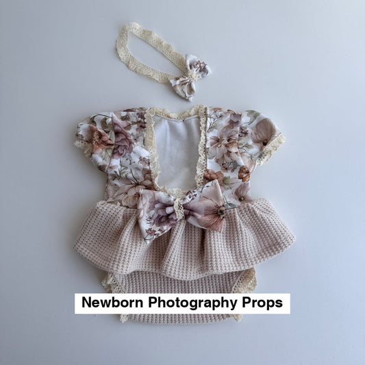 Soft Blossom One-Piece Newborn Dress Set