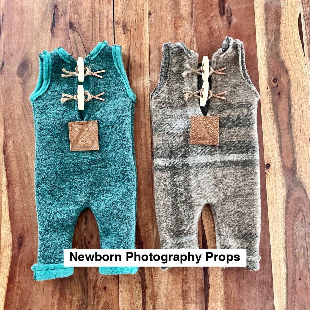 Theo boho green & gray newborn outfit Newborn Photography Props