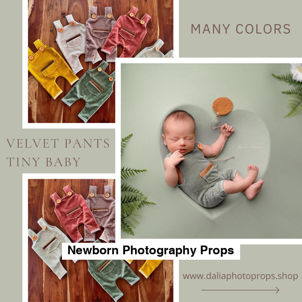 Velvet Pants Tiny Baby Newborn Photography Props